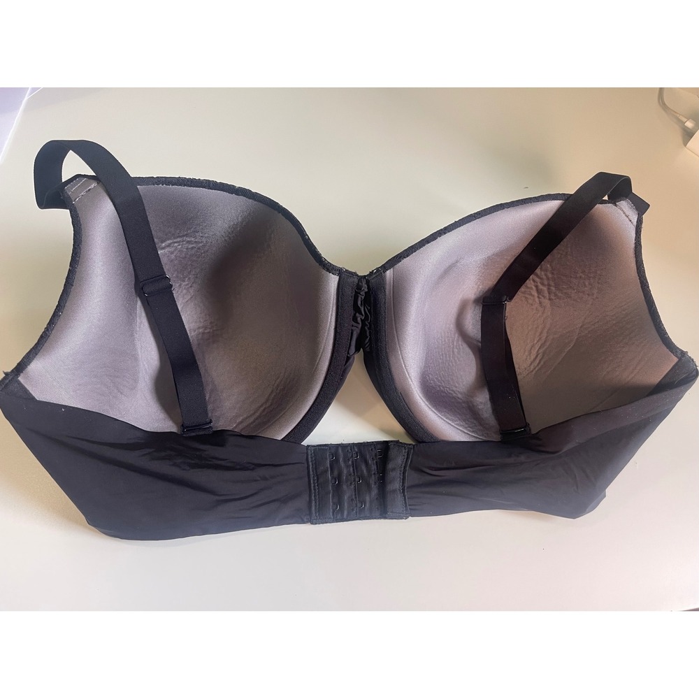 Maidenform Black Lace Underwire Full Coverage Bra 38DD Floral Overlay Comfort - Picture 2 of 4